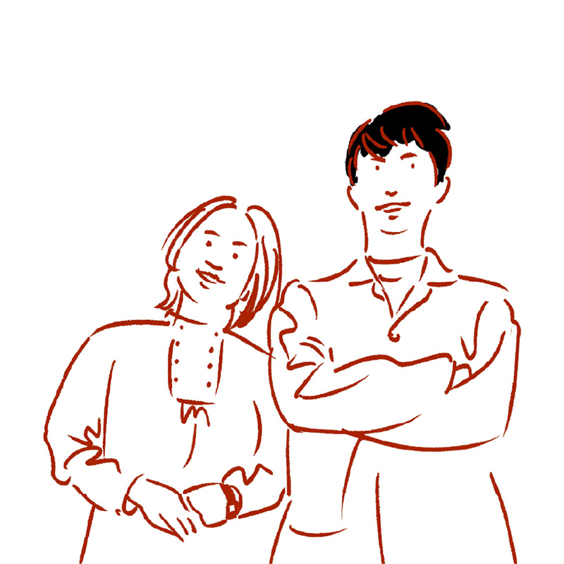 ふたりの似顔絵プレゼント
